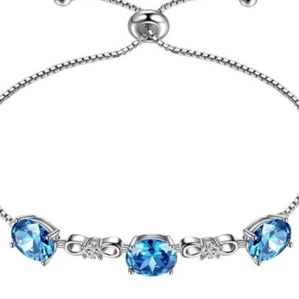 Aurora Tears Silver Birthstone Bracelet